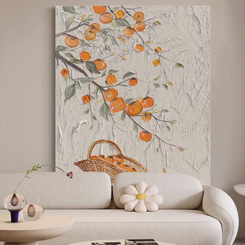Three-dimensional pure hand-painted texture oil painting decorative painting on the living room sofa background wall CA0074
