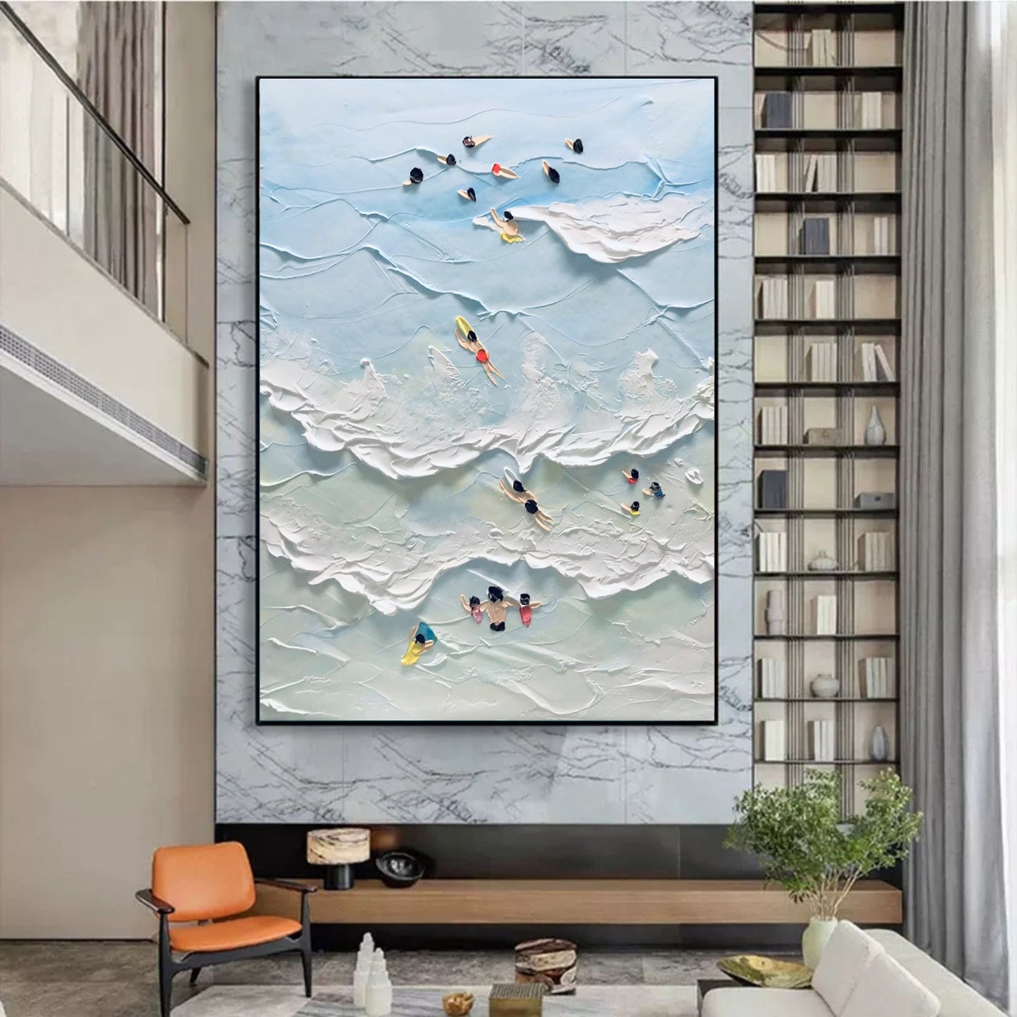 Plaster Art Texture Painting in the living room