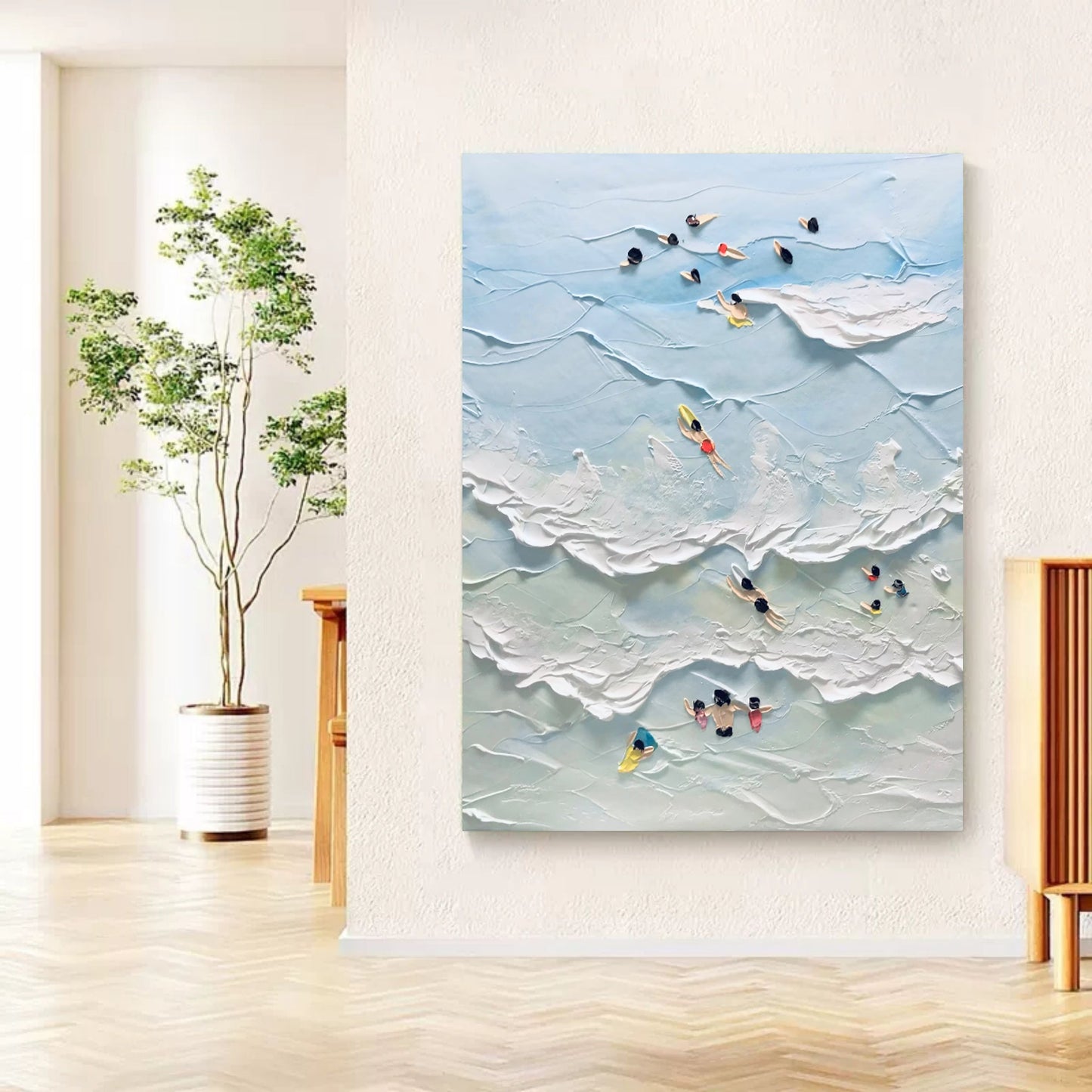 Plaster Art Texture Painting in the living room
