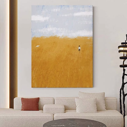 Abstract wheat wave decorative painting in the living room CA0073