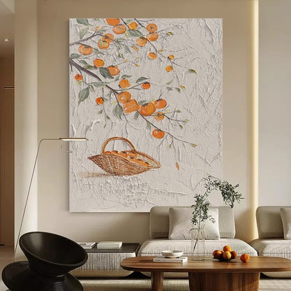Three-dimensional pure hand-painted textured oil painting decorative painting on the living room wall CA0074