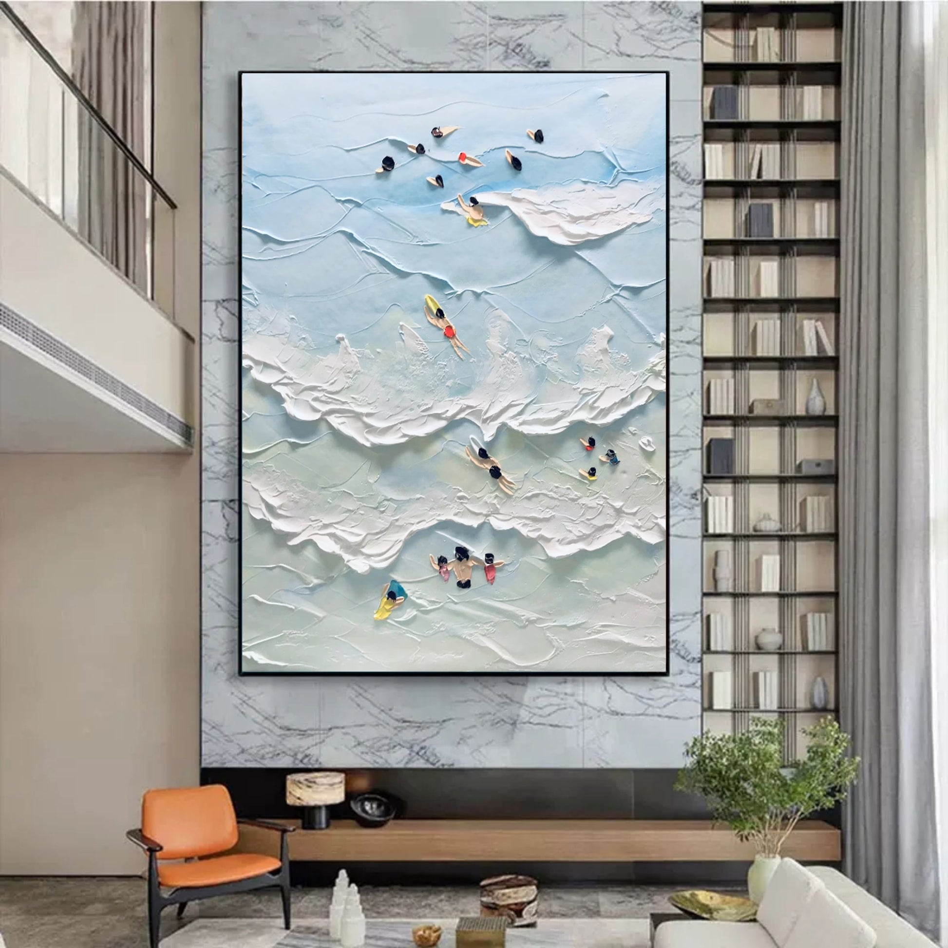 Plaster Art Texture Painting in the living room