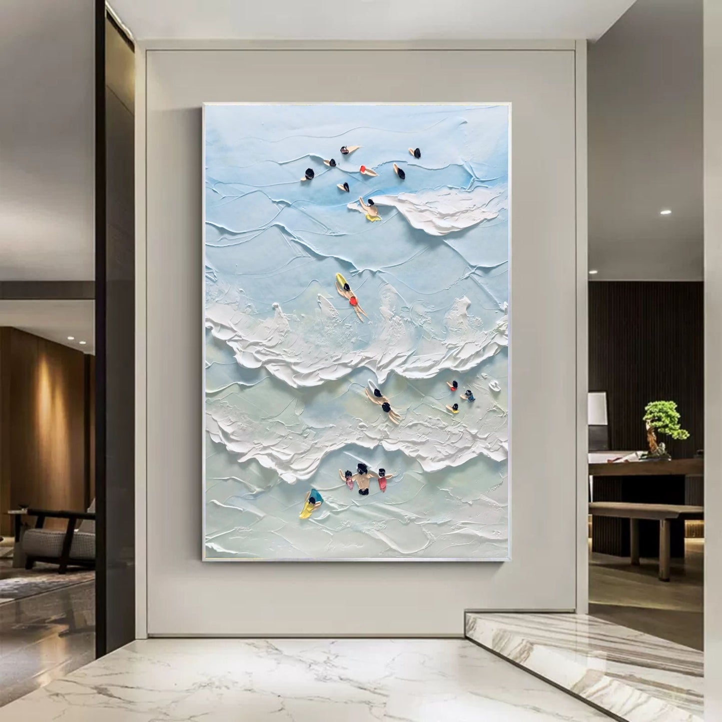 Plaster Art Texture Painting in the proch