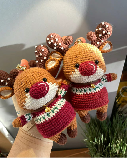 Exquisite Christmas gifts, Christmas deer, handmade woolen dolls